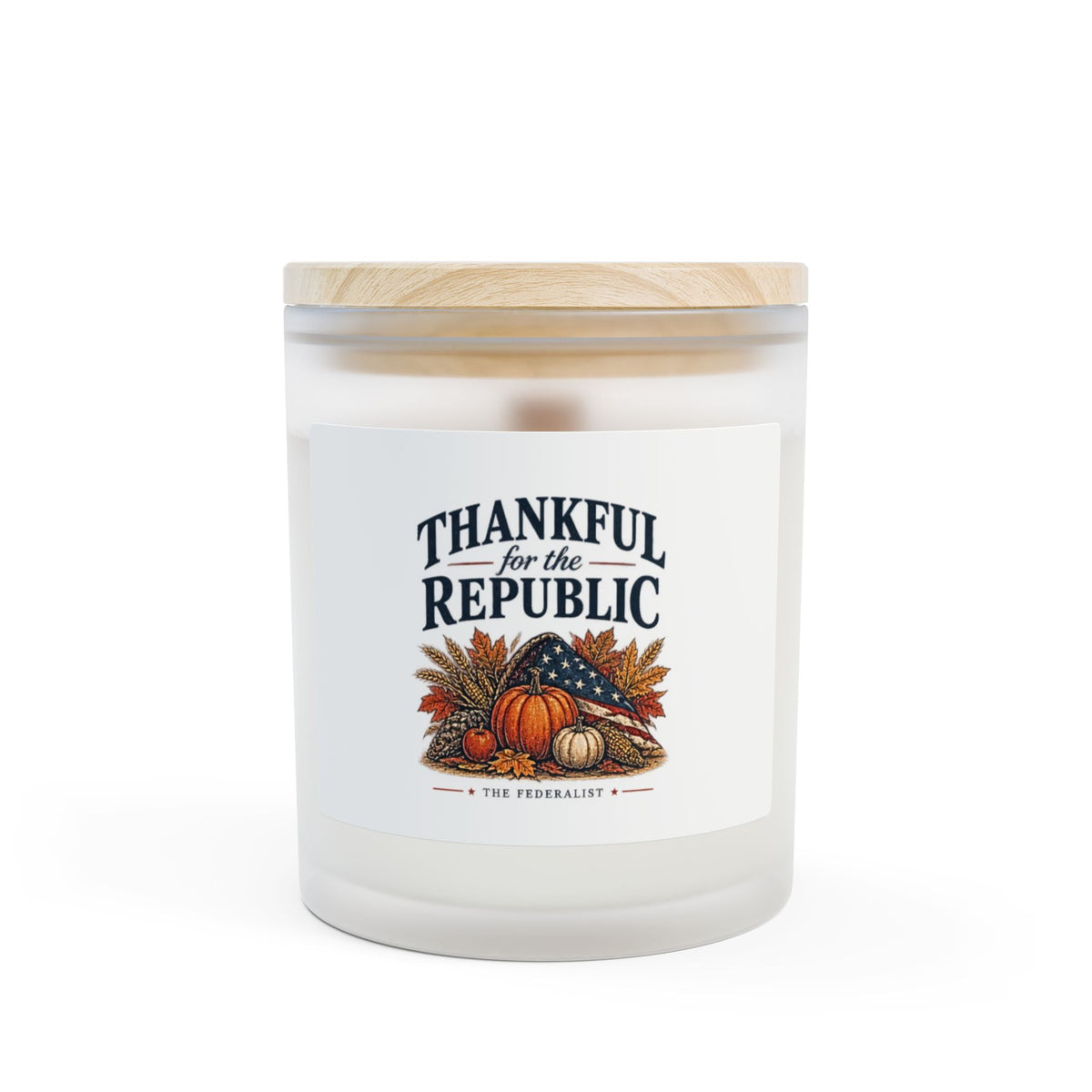 Made in USA Thankful Frosted Glass Candle, 11oz